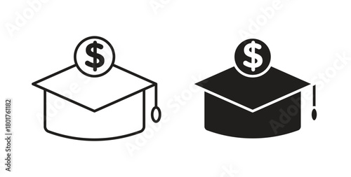 Scholarship fund icon line and filled style suitable for web and mobile application