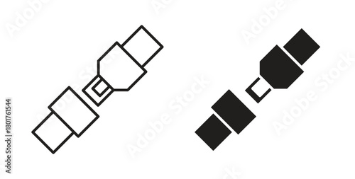 Seatbelt icon line and filled style suitable for web and mobile application