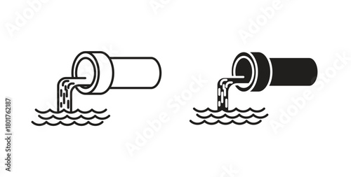 Sewage icon line and filled style suitable for web and mobile application
