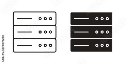 Server rack icon line and filled style suitable for web and mobile application