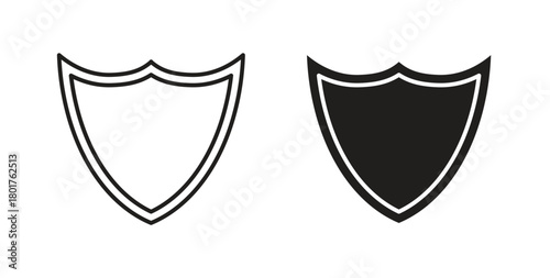 Shield icon line and filled style suitable for web and mobile application