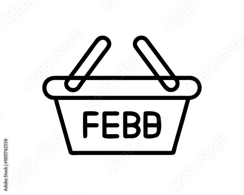 Shopping basket with febb abbreviation