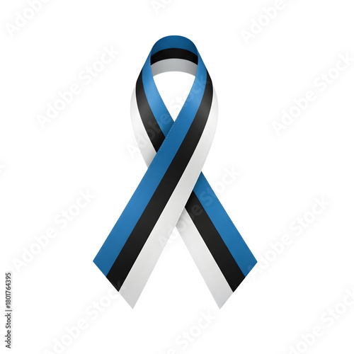 Estonian flag ribbon symbol for national identity and support isolated on transparent background