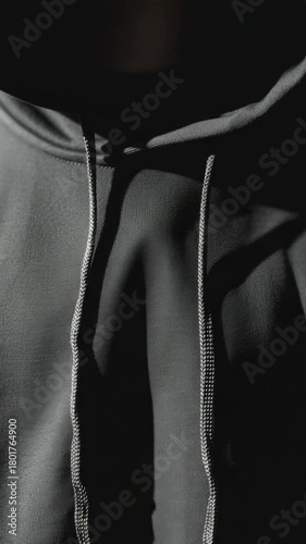 Wallpaper Mural A person wearing a black hoodie with a white logo, perfect for action or casual scenarios Torontodigital.ca