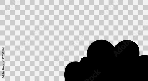 Silhouettes of two people embracing on a transparent background