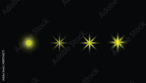 Wallpaper Mural Collection of Yellow Glowing Starburst Light Effects on Dark Background Torontodigital.ca