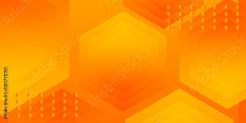 Abstract orange gradient background. Trendy simple polygonal shape overlapping layer simple wave background.