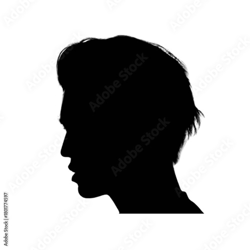 Black silhouette of man, handsome young guy vector illustration
