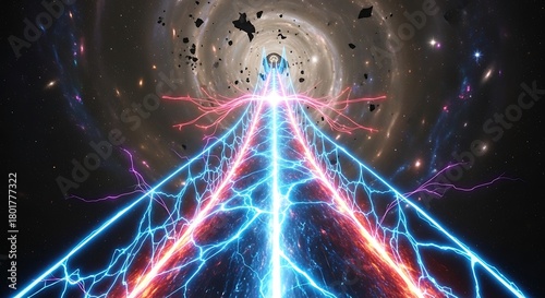 Cosmic Being Emanating Powerful Energy Streams Through Space.