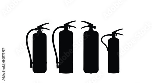 Silhouette of fire extinguisher in vector format