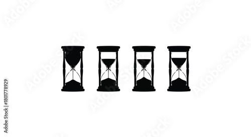 Four hourglasses arranged in a row