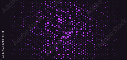 Blockchain Crypto Background Pattern Texture, Glowing Purple Hexagon Network On Dark BG With Shimmer Glow, Modern Web3 Backdrop Wallpaper For Tokens, Exchange, And Presentations. Vector Illustration