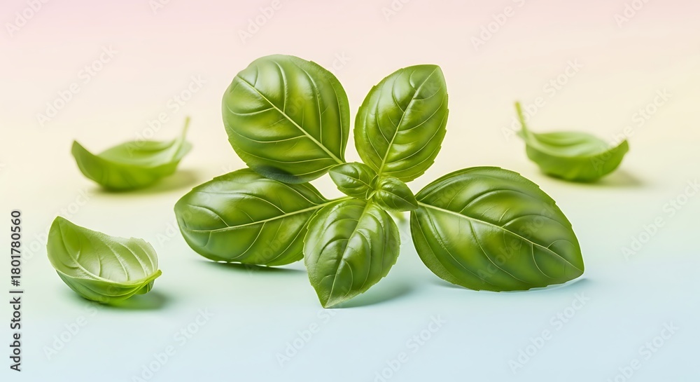 Obraz premium Pastel Backdrop Fresh Herb Close-up 