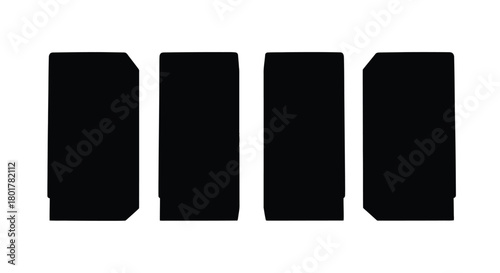 Four black rectangles in a row formation