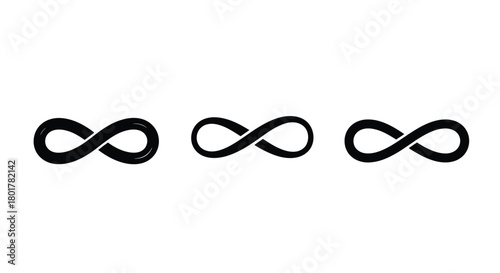 Three infinity symbols, vector illustration