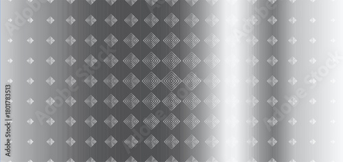 Shiny metallic geometric pattern, gradient squares background for packaging, wrapping, textile, upholstery, UI, branding. Steel Metal textures for tech industry and decor. Vector illustration