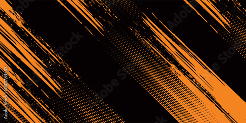 orange black brush Car sticker wrap pattern banner abstract sporty lines black orange color combination grunge brush modern pattern racing motorsport design.vector illustration. eps 10