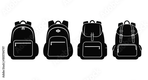 Set of four backpack for design use