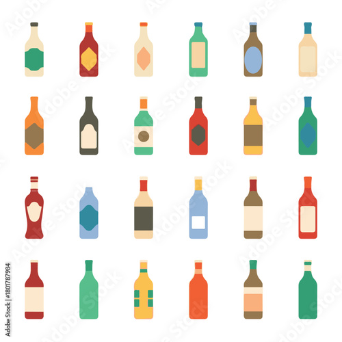 bottle icon set. packaging bottle vector