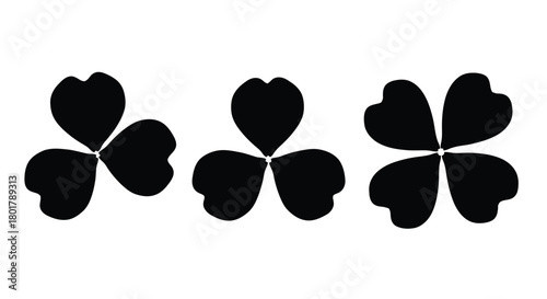 Collection of shamrock and clover silhouettes