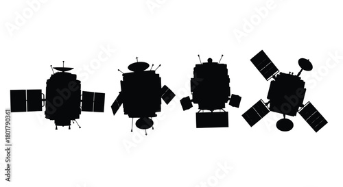 Satellite silhouettes communication and space technology