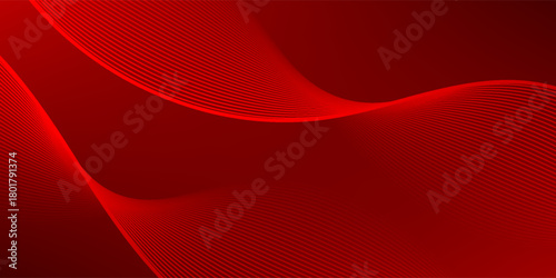 abstract red gradient background. Elegant red vector background with flowing curved lines creating a smooth wave effect. Ideal for modern designs, tech themes, and dynamic visual compositions.