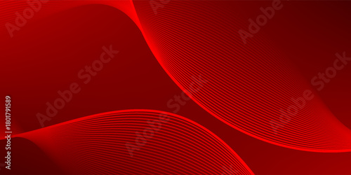 abstract red gradient background. Elegant red vector background with flowing curved lines creating a smooth wave effect. Ideal for modern designs, tech themes, and dynamic visual compositions.