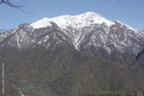 A sunny spring day in a mountain village