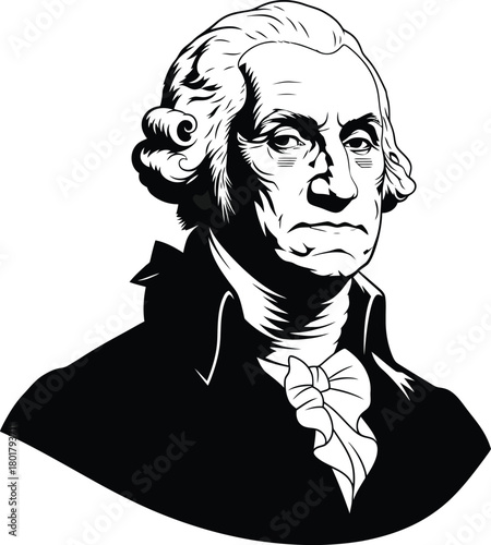 George washington portrait vector illustration american history president eps silhouette