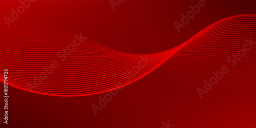 abstract red gradient background. Elegant red vector background with flowing curved lines creating a smooth wave effect. Ideal for modern designs, tech themes, and dynamic visual compositions.