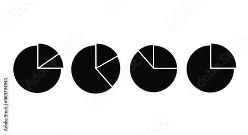 Four pie chart diagrams
