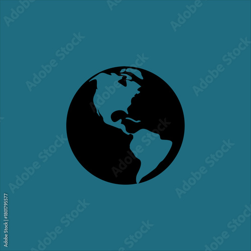 globe on blue background