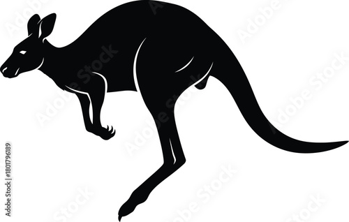 Kangaroo silhouette vector illustration australian animal wildlife art eps