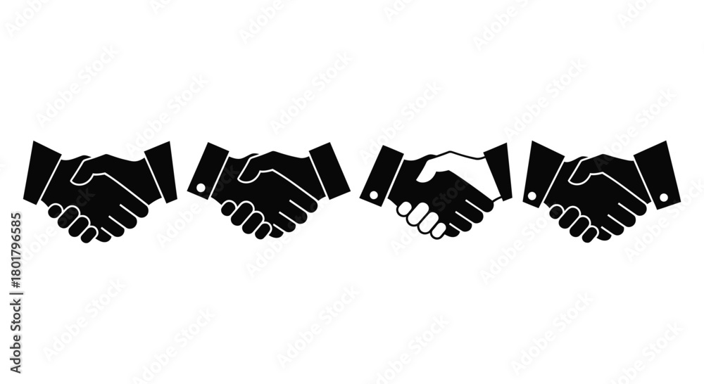 Fototapeta premium Set of four handshake icons