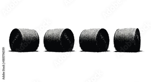 Silhouette of hay bales for design needs