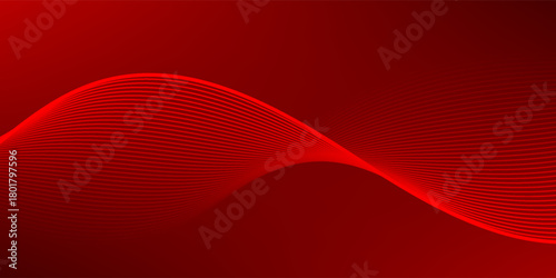 abstract red gradient background. Elegant red vector background with flowing curved lines creating a smooth wave effect. Ideal for modern designs, tech themes, and dynamic visual compositions.