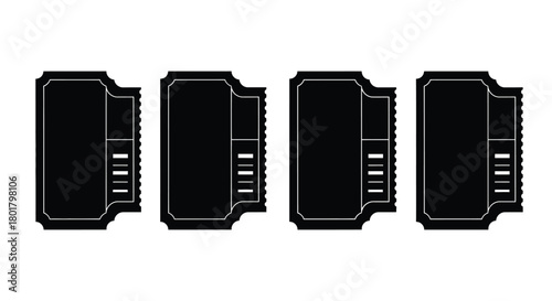 Silhouette of four memory cards in a row