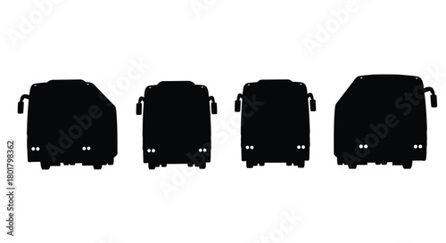 Four bus silhouettes for transportation concepts
