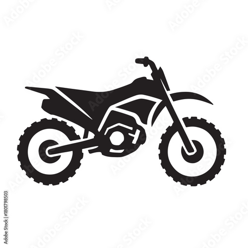 Black silhouette of a dirt bike motorcycle motocross