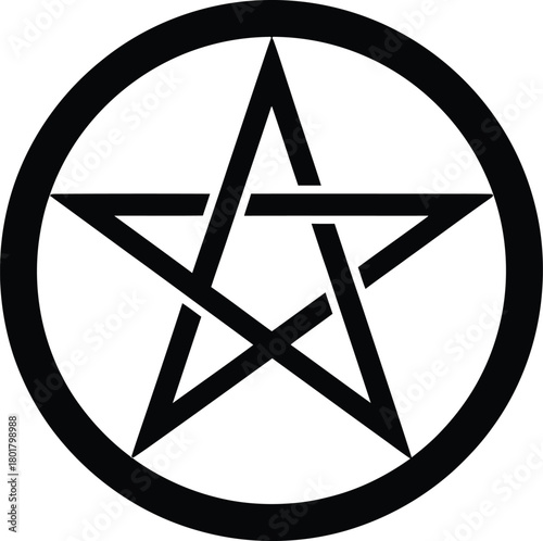 Pentagram symbol pagan wicca witchcraft star occult religion sign black eps silhouette