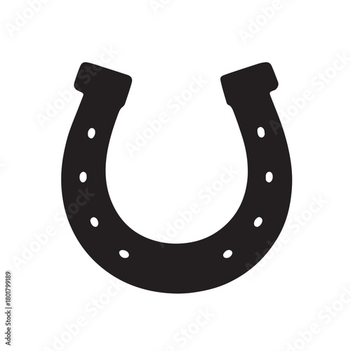 Black Silhouette of a Horseshoe isolated