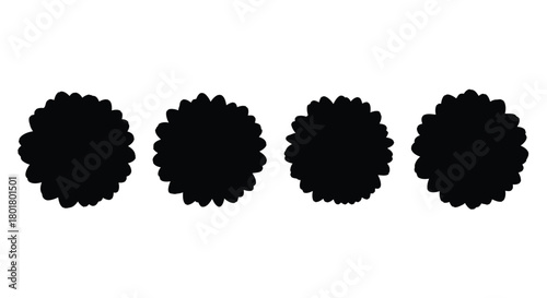 Collection of black rosette shapes for design use