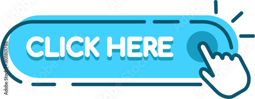 Clicked button with pressing finger icon