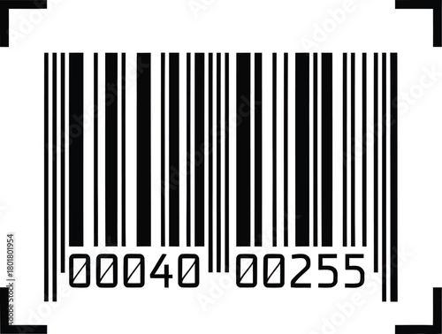 Barcode image scan product upc identification code reader symbol graphic eps silhouette