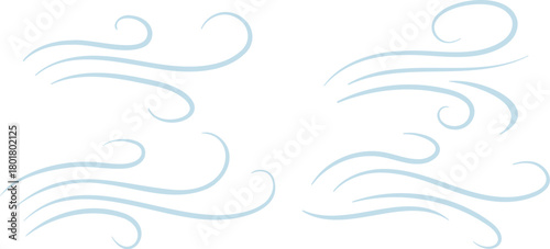 Wind air flow wavy lines