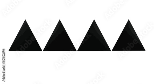 Four black triangles in a row representing shape
