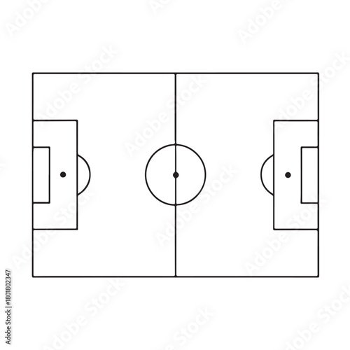 Soccer Field Diagram With Goal Boxes And Center Circle Keywords: soccer, football, field, pitch