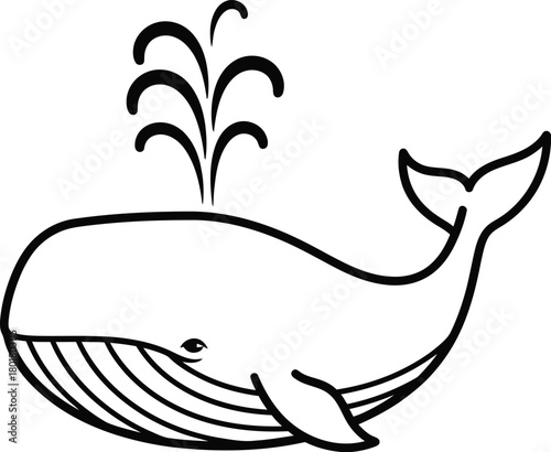 Whale illustration outline drawing whale vector graphic ocean animal eps silhouette