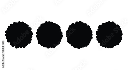 Four pompom silhouettes showing different textures