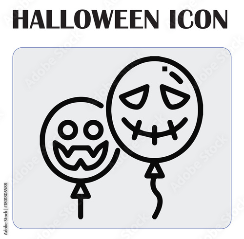 Halloween vector icon illustration showcasing spooky elements like pumpkins, ghosts, bats, and haunted designs, perfect for seasonal graphics and decorations
